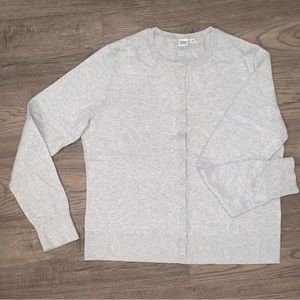 NWT light gray waist length cardigan size L